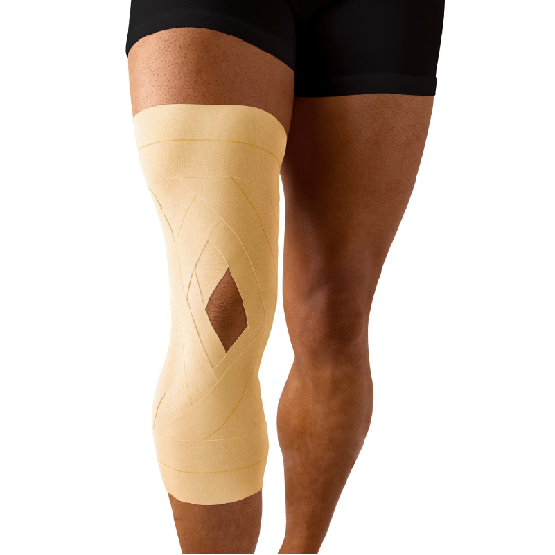 Tensoplast application sur le genou