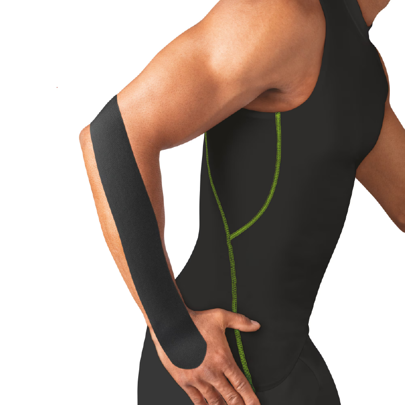 Leukotape K noir application sur l'avant bras