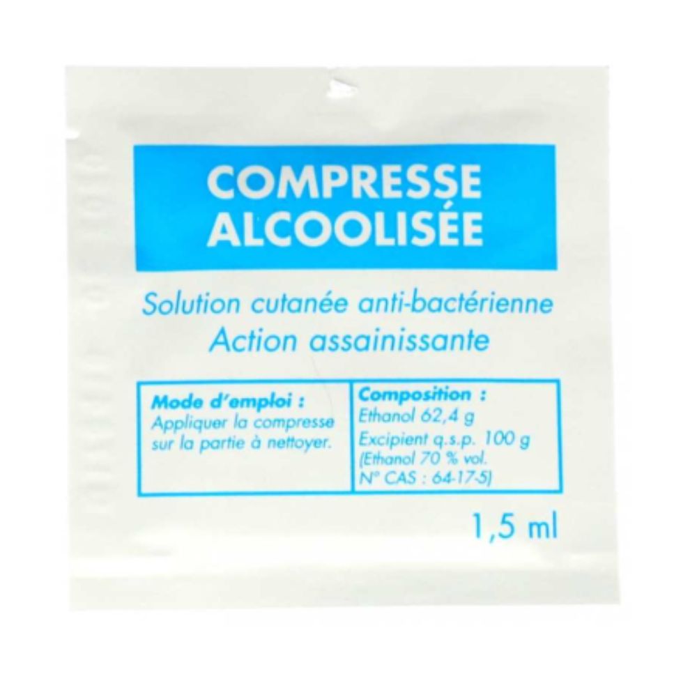 CARTON DE 1 000 COMPRESSES ALCOOL MODIFIÉ 70% (LABORATOIRE GILBERT)