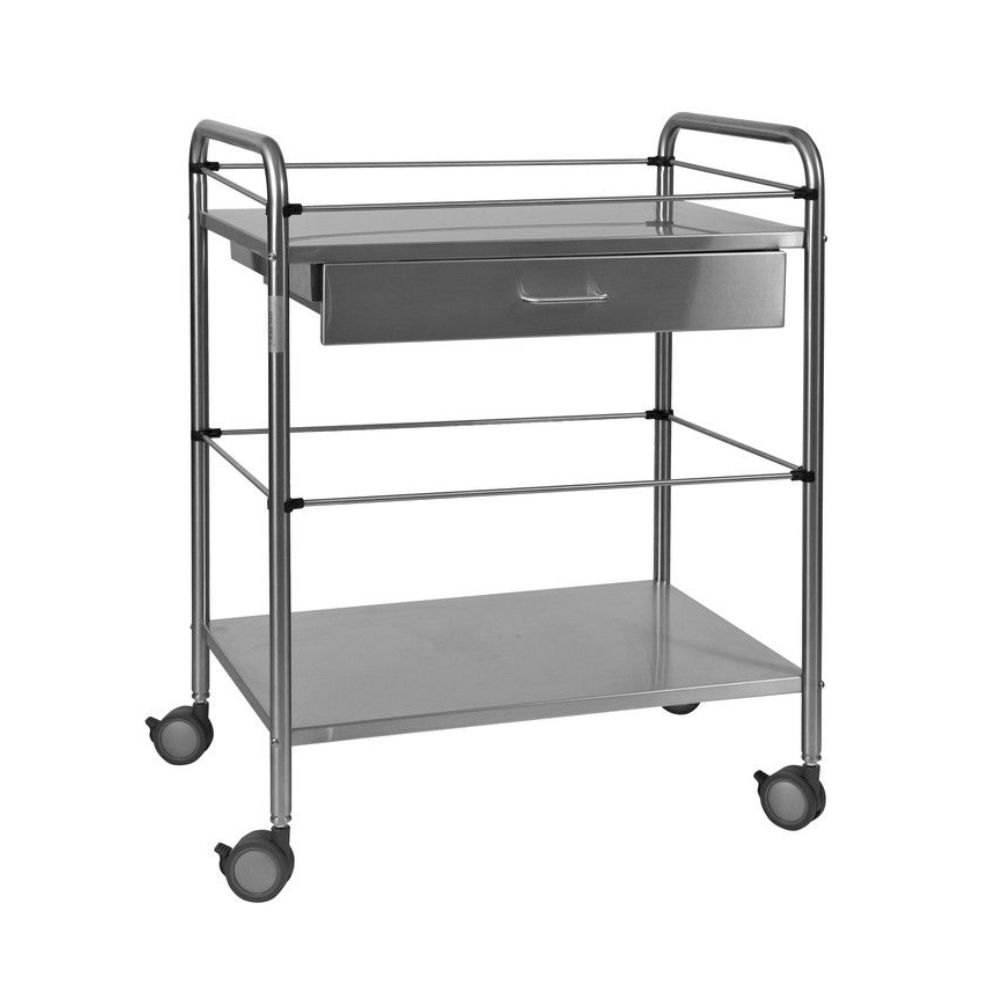 Guéridon médical en inox (60 x 40 x 90 cm)