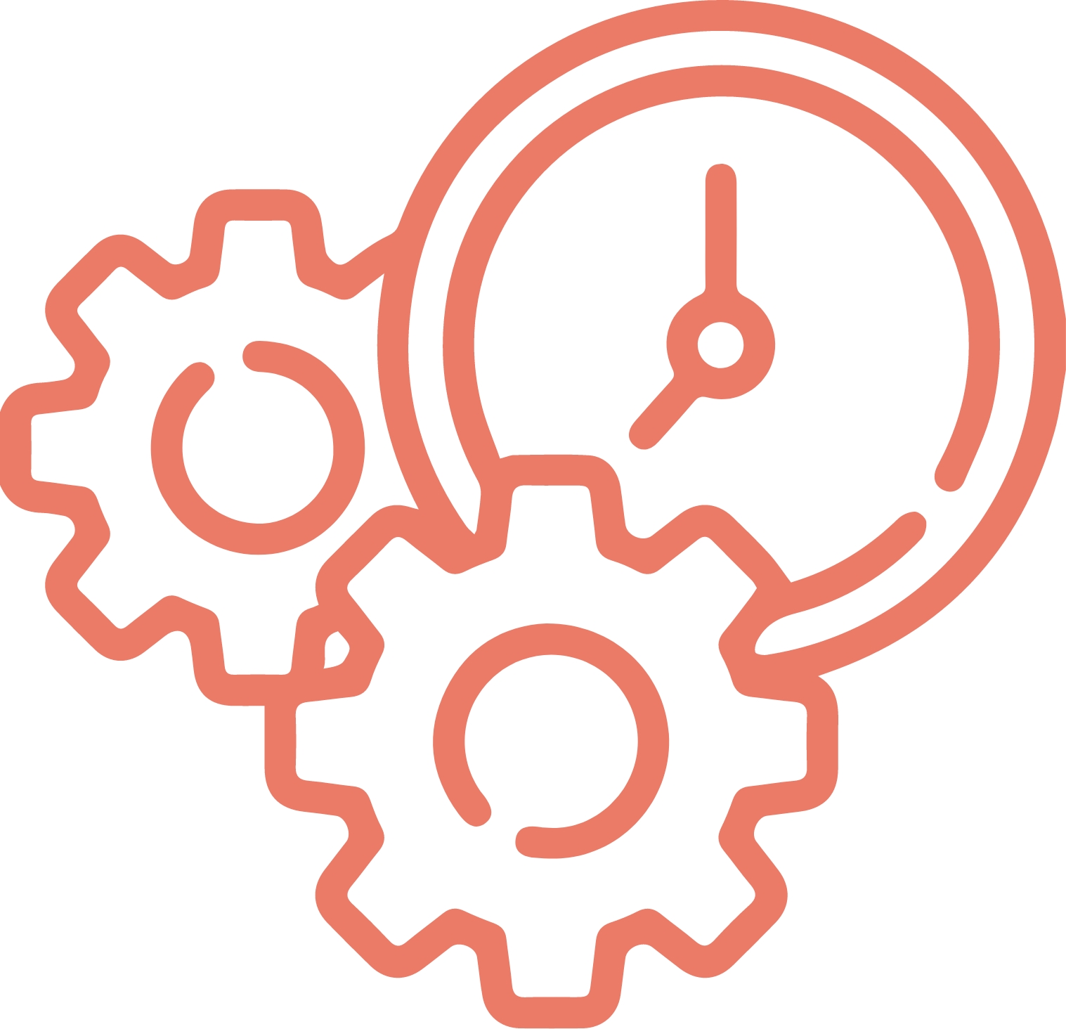 Icone horloge et rouages