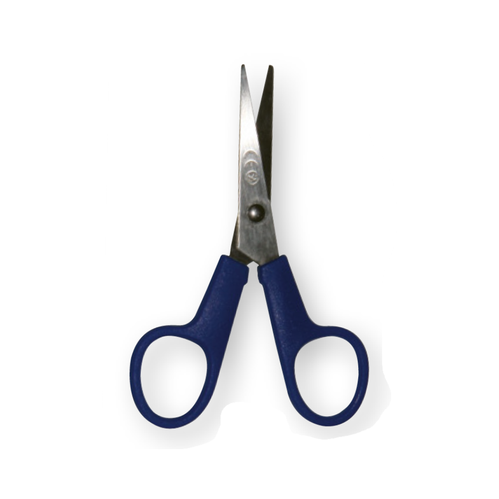 Ciseaux anneaux plastiques bout pointu bleu