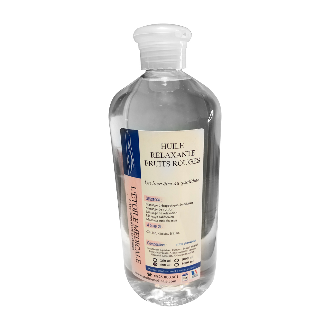 Huile de massage relaxante aux fruits rouges l'étoile médicale