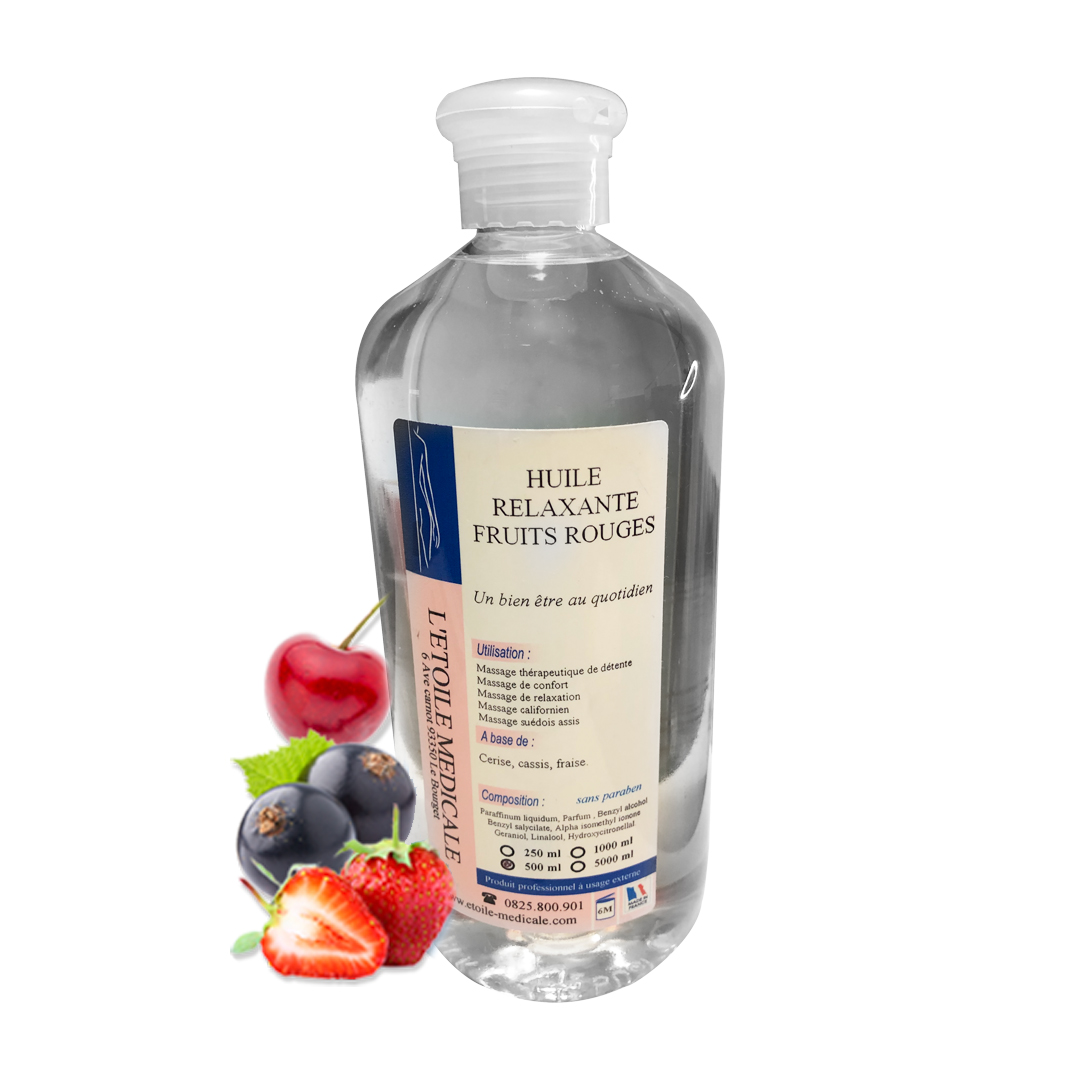 Huile de massage fruits rouges