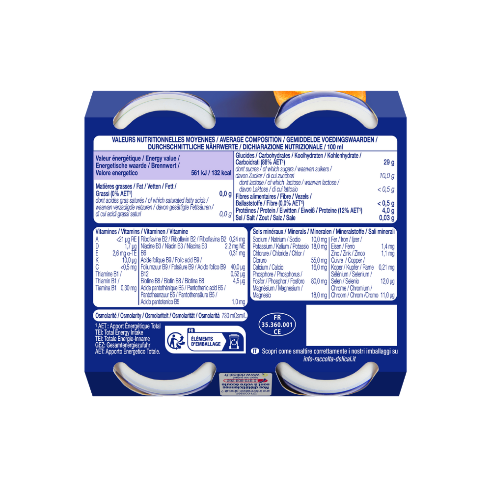 Boisson fruitée Délical saveur Orange Pack de 4