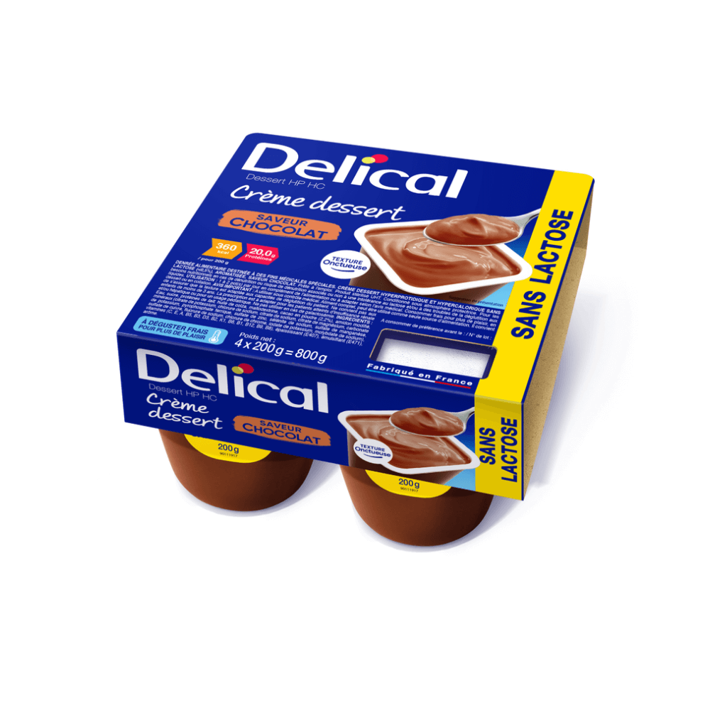 Creme dessert HP HC sans lactose Délical saveur Chocolat pack