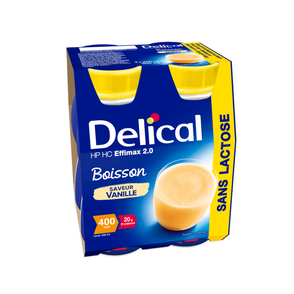 Boisson HP HC Effimax 2.0 sans lactose saveur vanille Pack de 4