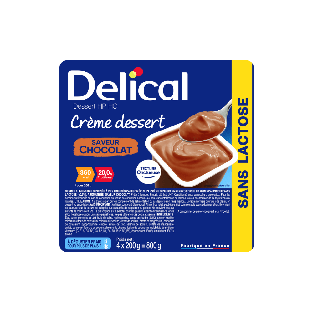 Creme dessert HP HC sans lactose Délical saveur Chocolat pack