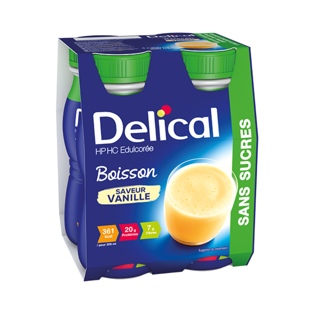 Boisson lactée Délical vanille pack de 4 sans sucres