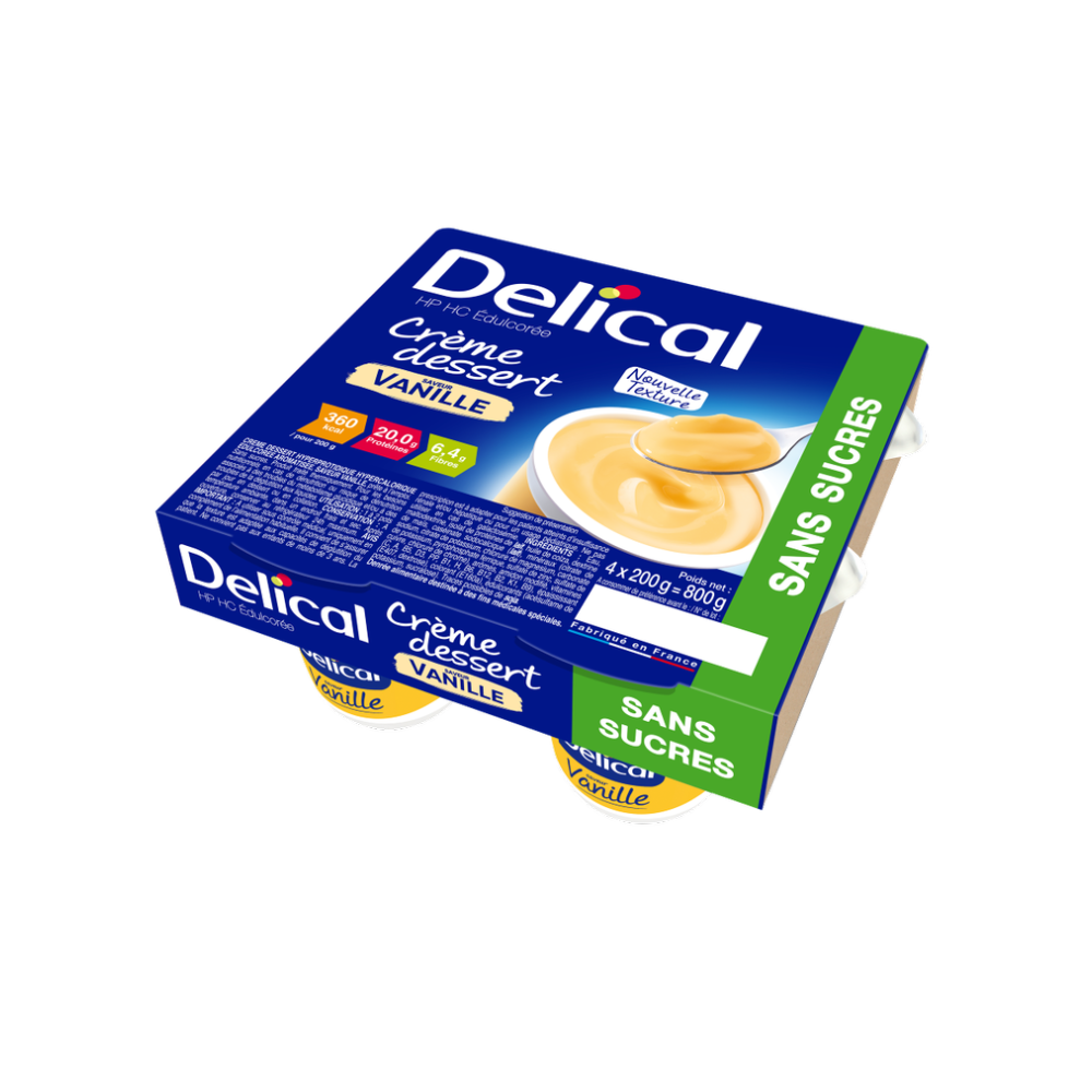 Crème dessert sans sucres vanille Délical pack de 4