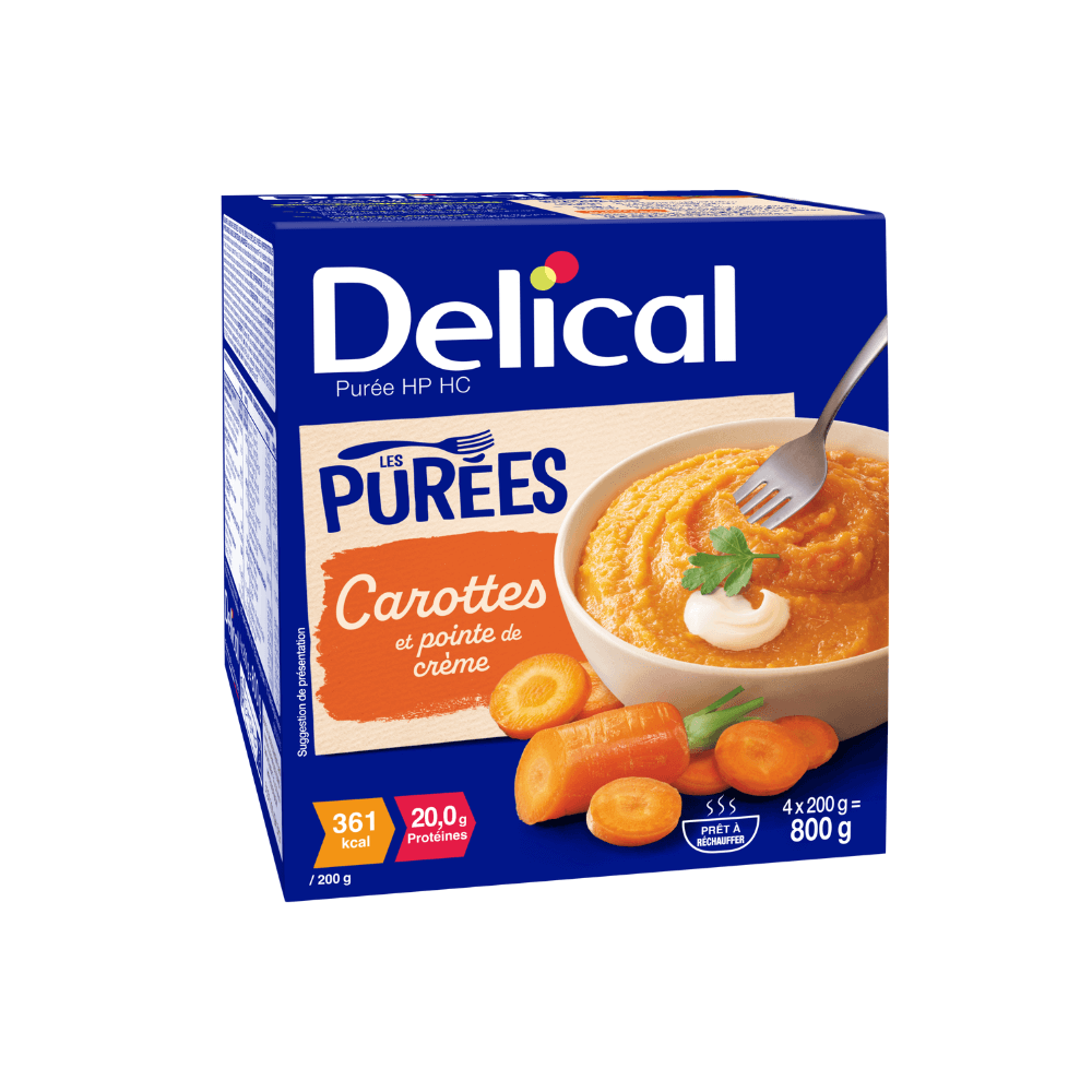Purées de carotte et pointe de crème Délical