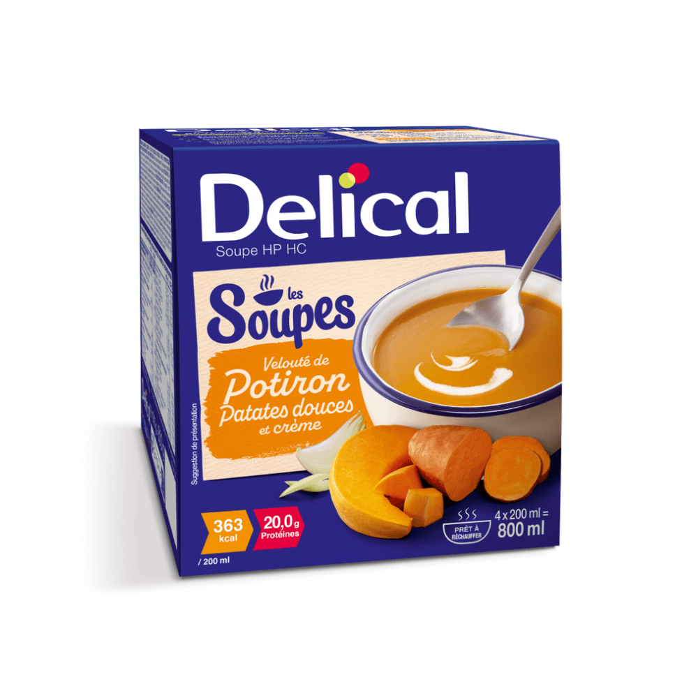 Soupe Délical Velouté de potiron, patates douces et crème