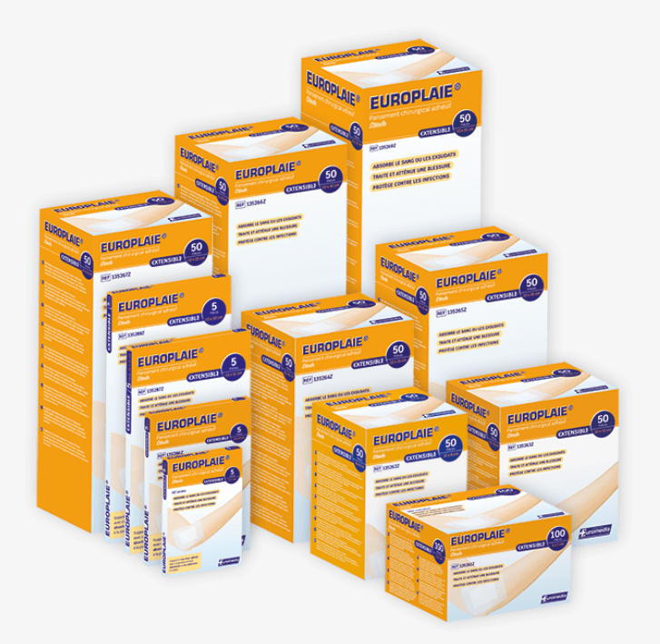 Europlaie stérile pansement chirurgical adhésif (boite de 50) - Euromedis
