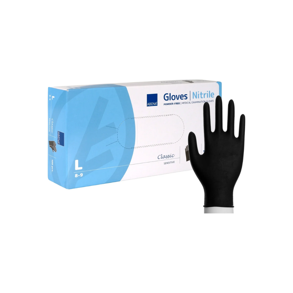 Gant d'examen nitrile noir Abena taille L