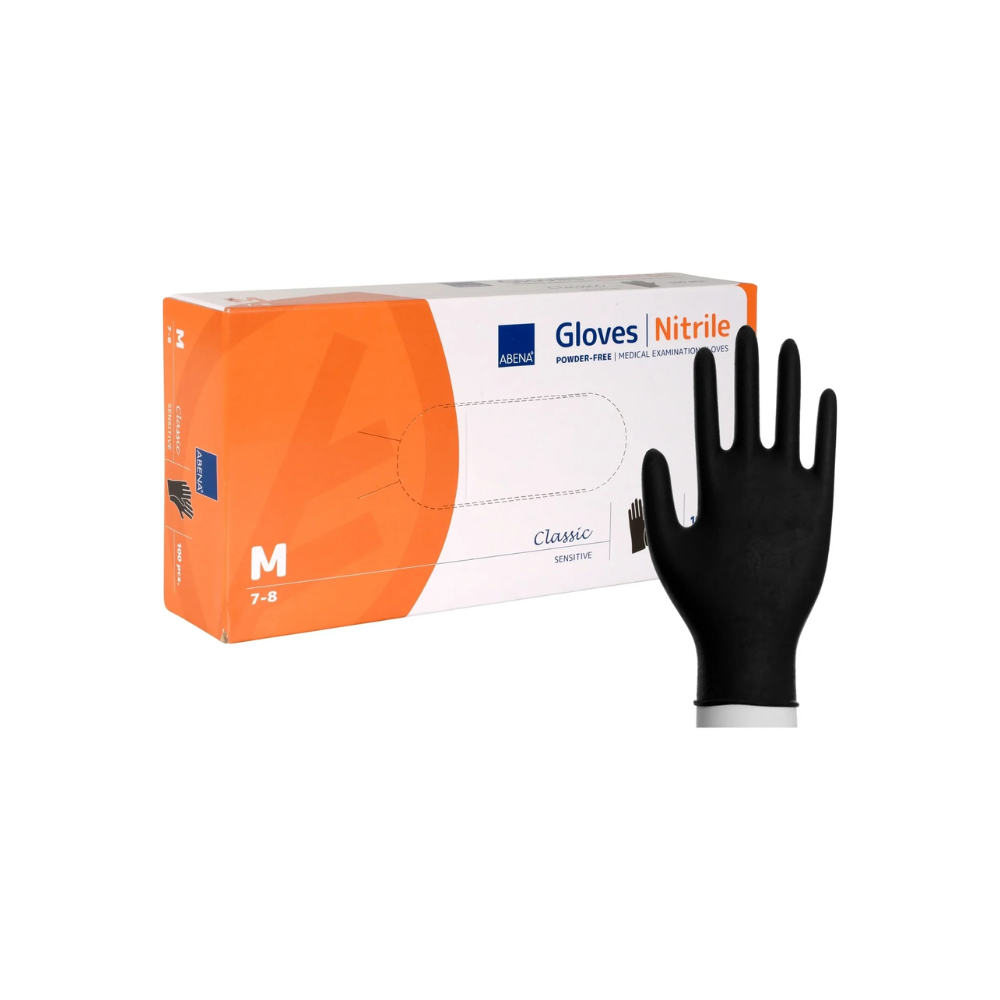 Gant d'examen nitrile noir Abena taille M